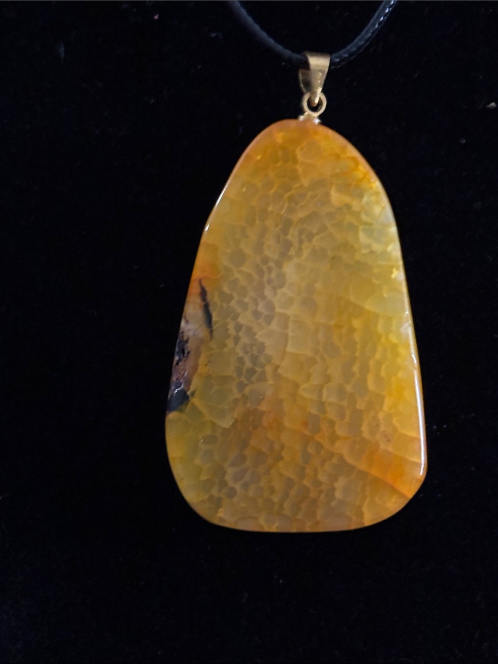 Yellow Agate Pendant Necklace